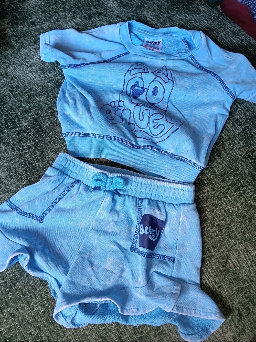 Blue Kids Shorts Set with Playful Graphic by Bluey